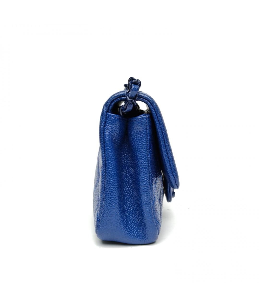 CHANEL Синяя кожаная сумка через плечо, фото 5