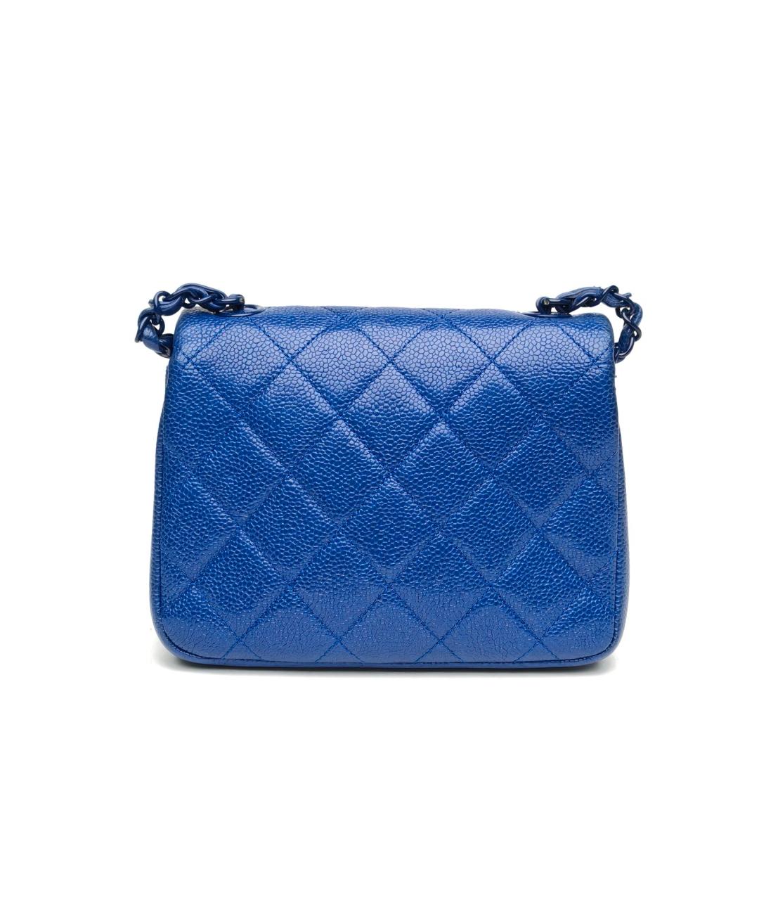 CHANEL Синяя кожаная сумка через плечо, фото 4