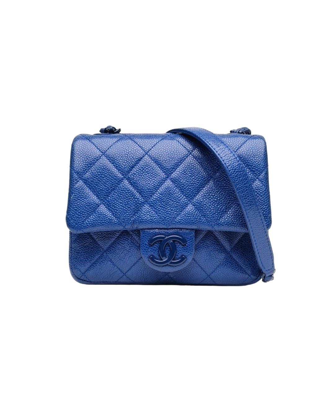 CHANEL Синяя кожаная сумка через плечо, фото 10