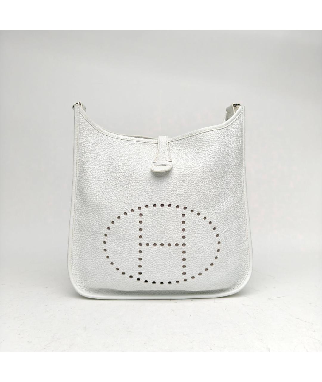 HERMES Белая кожаная сумка через плечо, фото 2