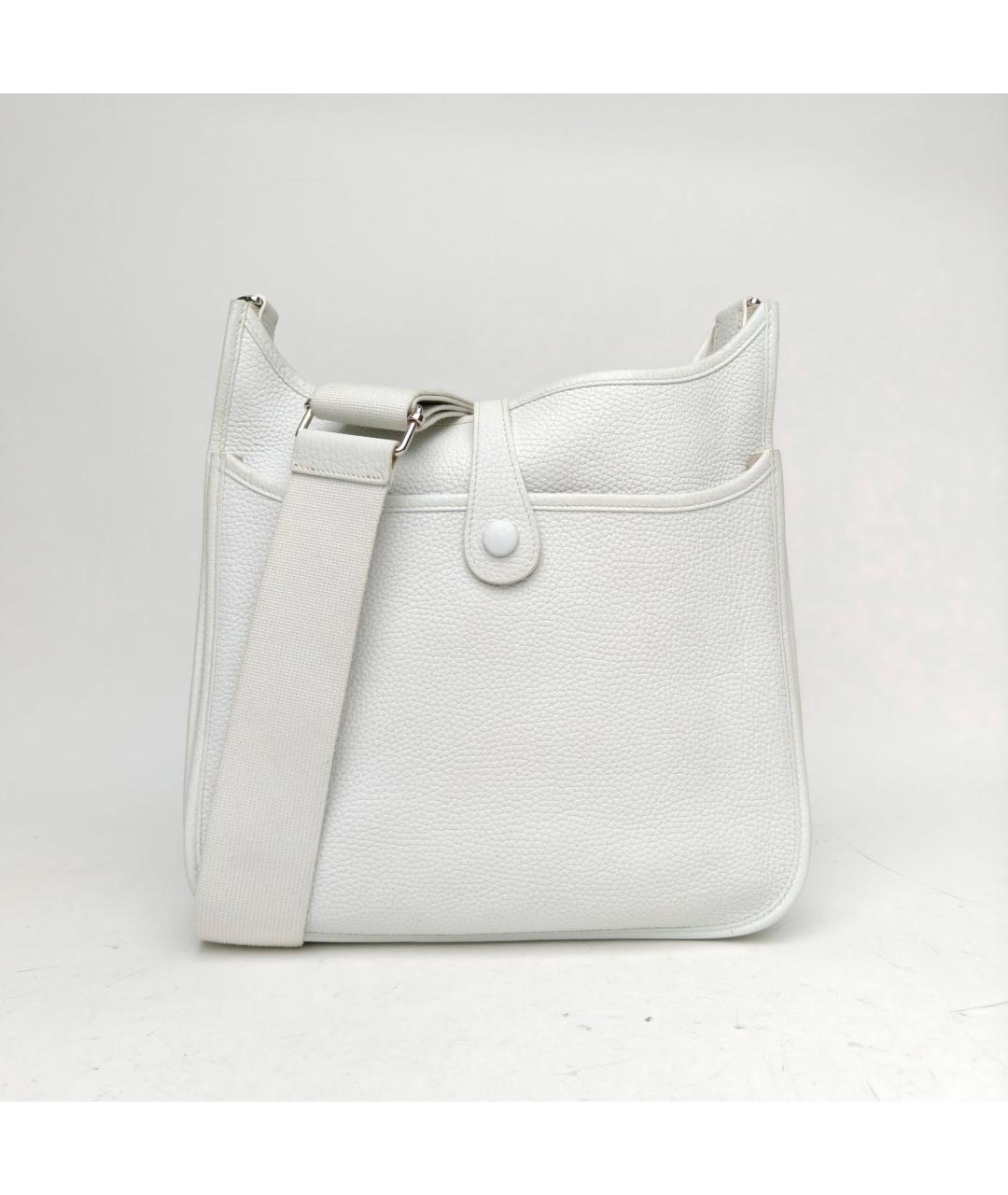 HERMES Белая кожаная сумка через плечо, фото 4
