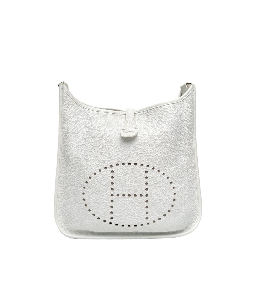 HERMES Белая кожаная сумка через плечо, фото 1