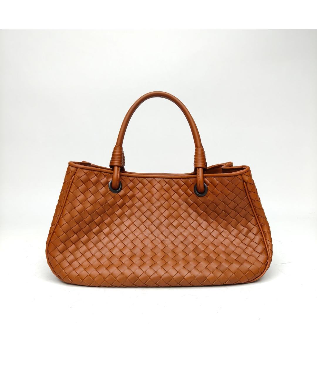 BOTTEGA VENETA Коричневая кожаная сумка с короткими ручками, фото 4