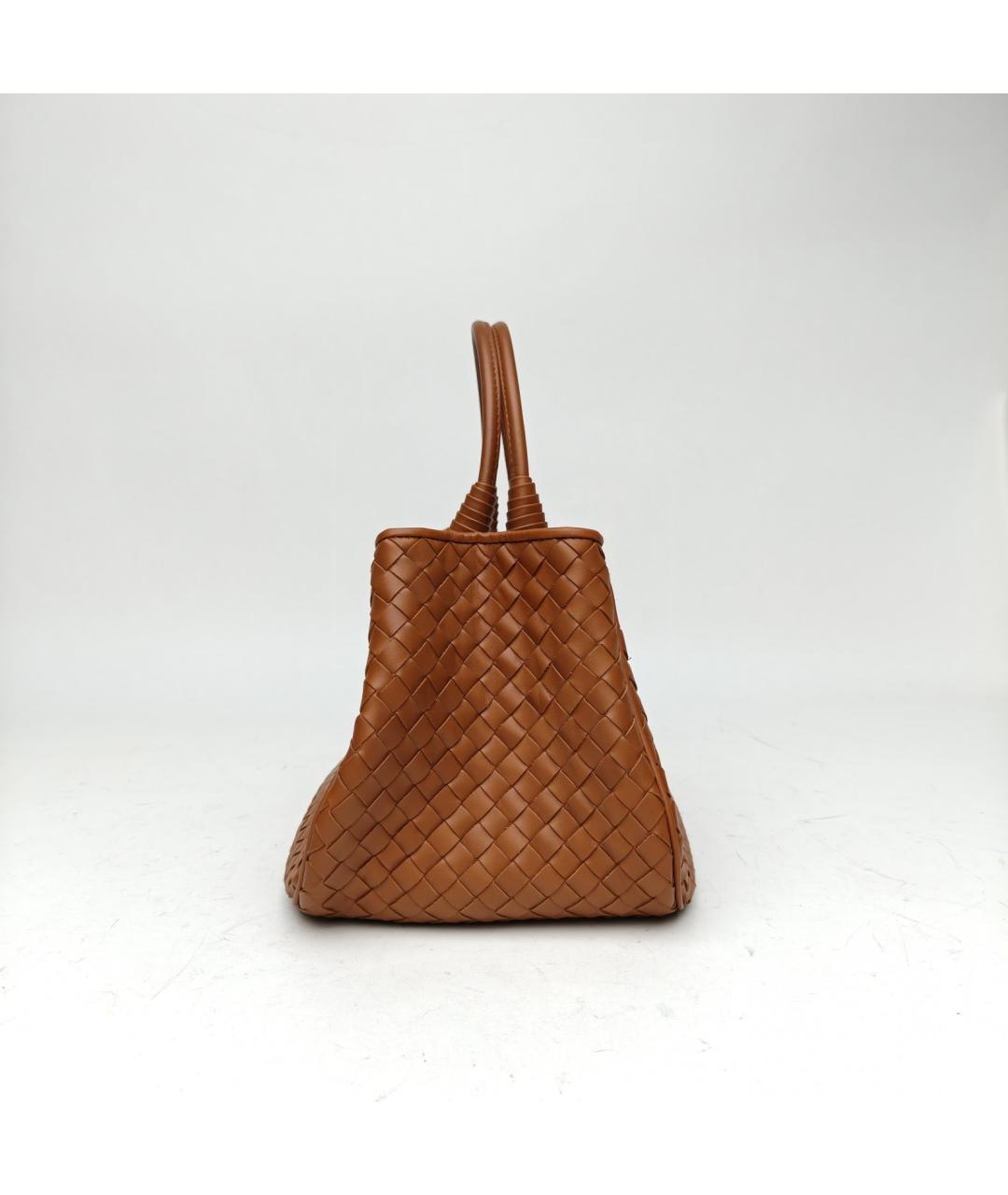 BOTTEGA VENETA Коричневая кожаная сумка с короткими ручками, фото 5