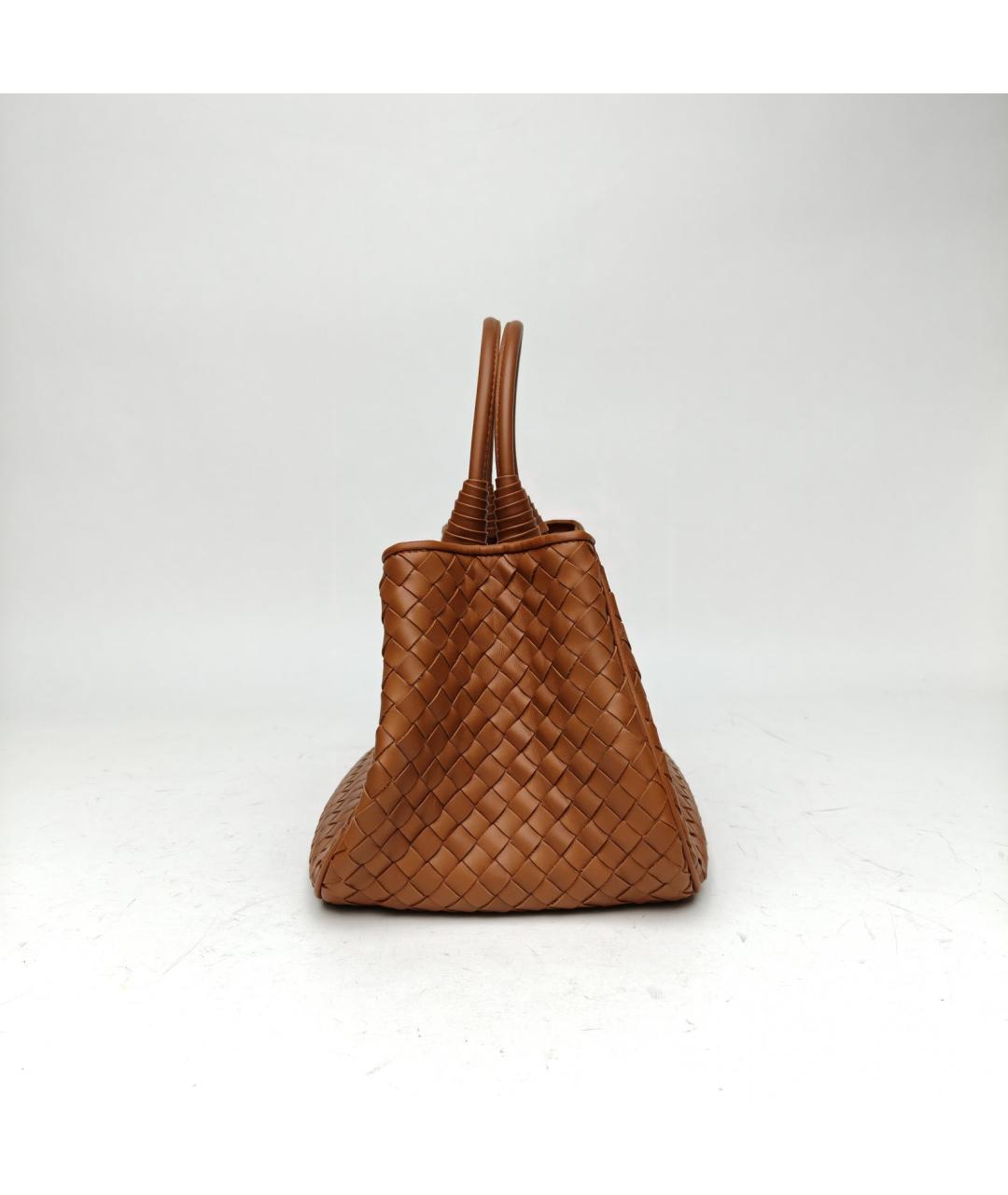 BOTTEGA VENETA Коричневая кожаная сумка с короткими ручками, фото 3