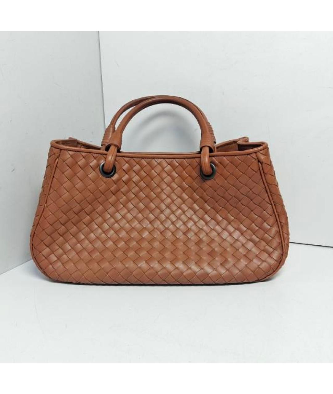 BOTTEGA VENETA Коричневая кожаная сумка с короткими ручками, фото 8