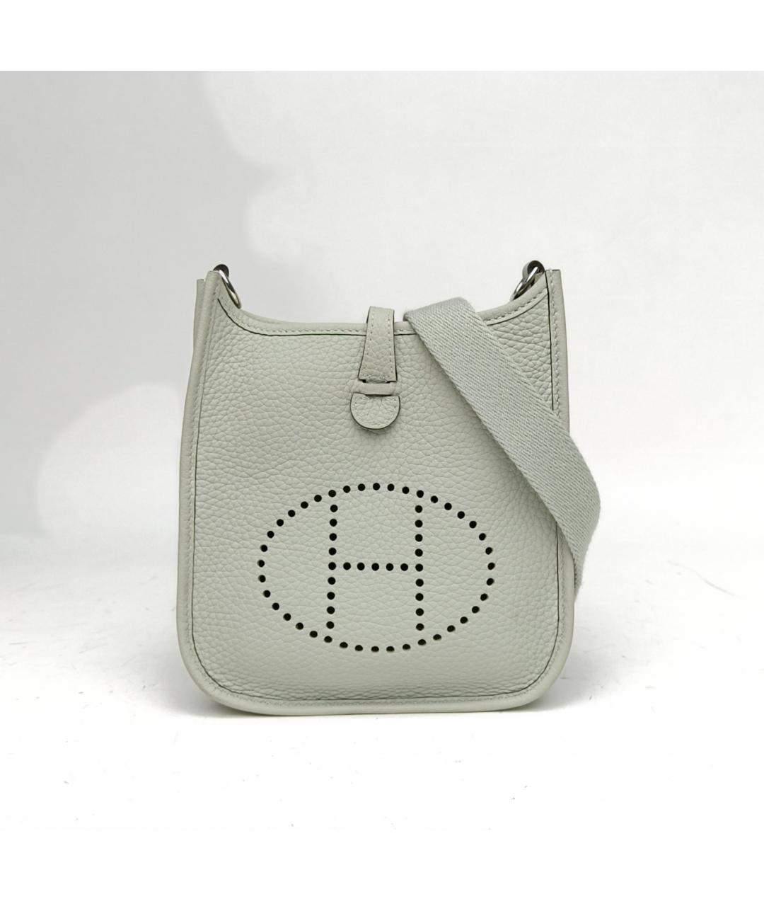 HERMES Серая кожаная сумка через плечо, фото 7