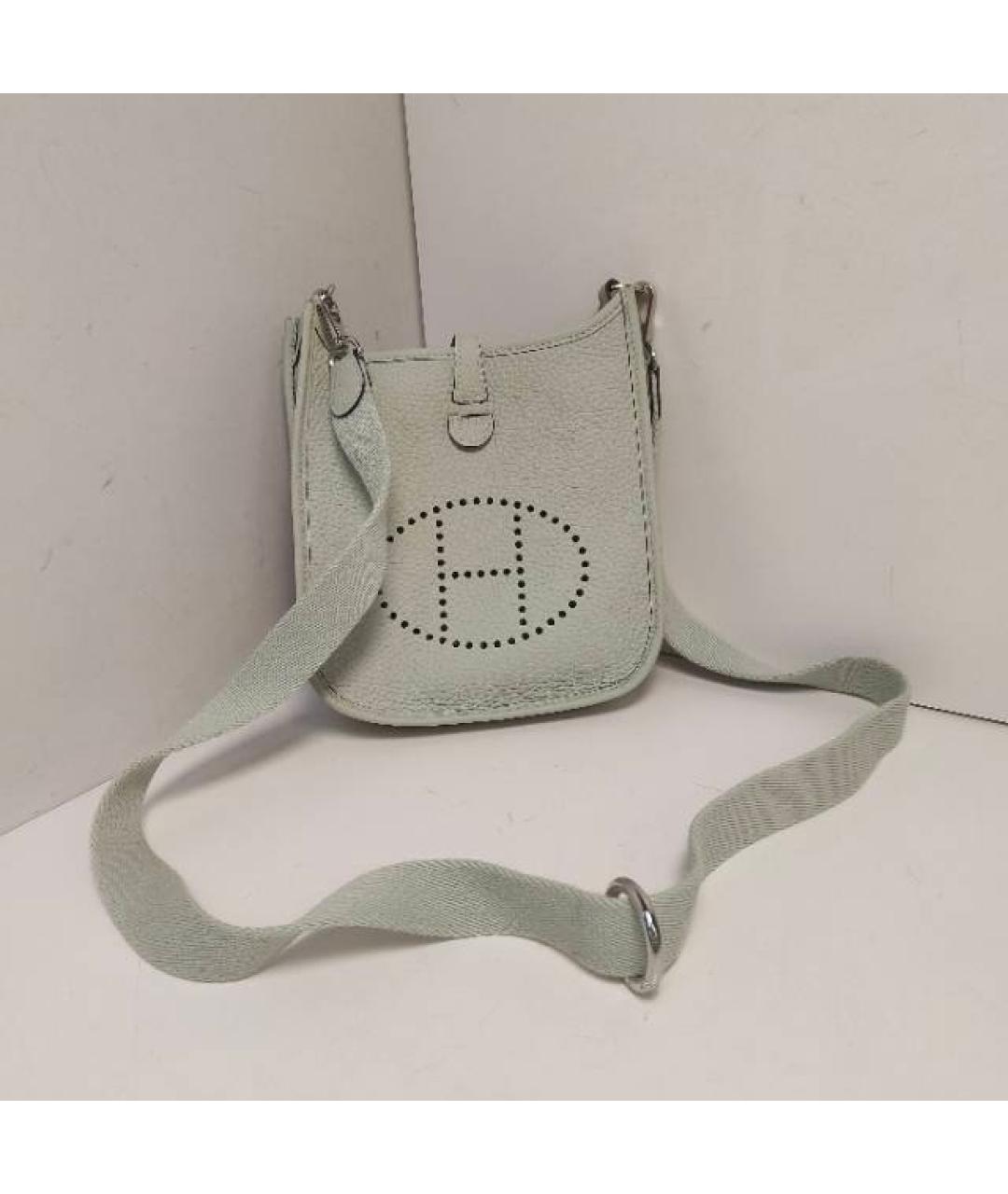 HERMES Серая кожаная сумка через плечо, фото 9