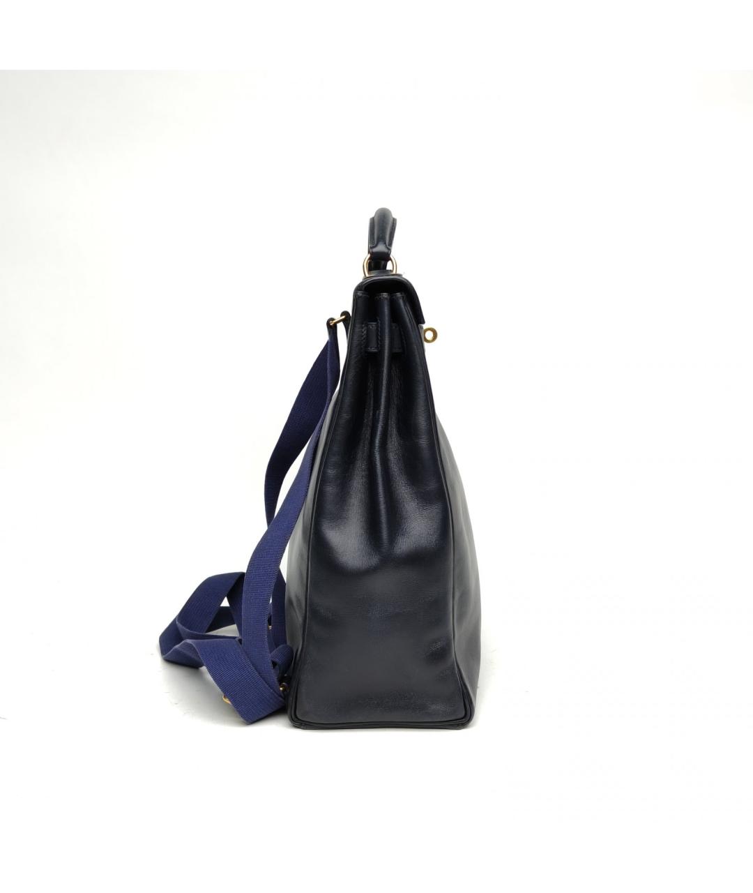 HERMES Темно-синий кожаный рюкзак, фото 8
