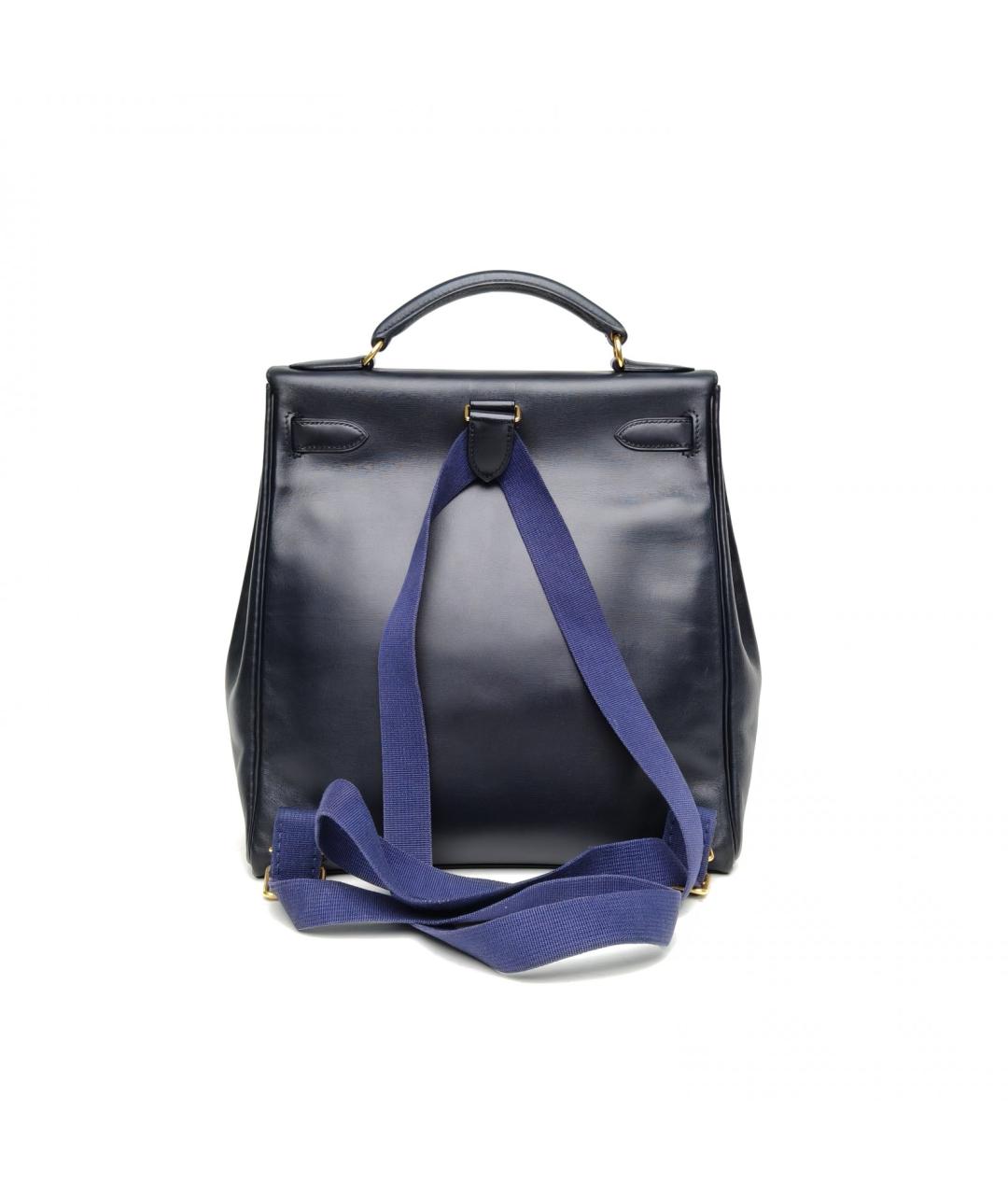 HERMES Темно-синий кожаный рюкзак, фото 7