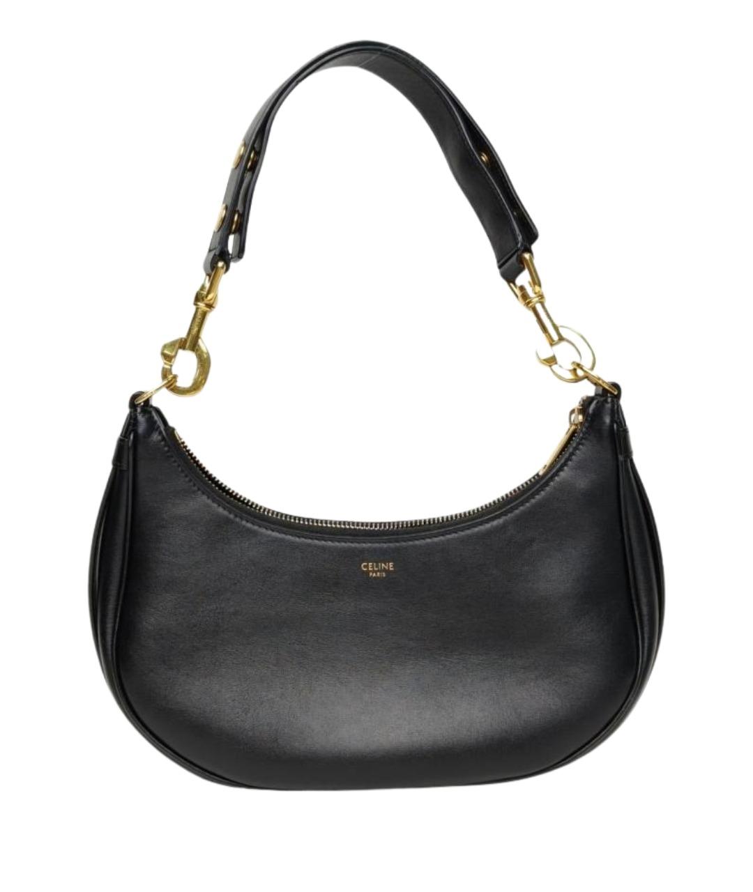 CELINE Черная кожаная сумка с короткими ручками, фото 1