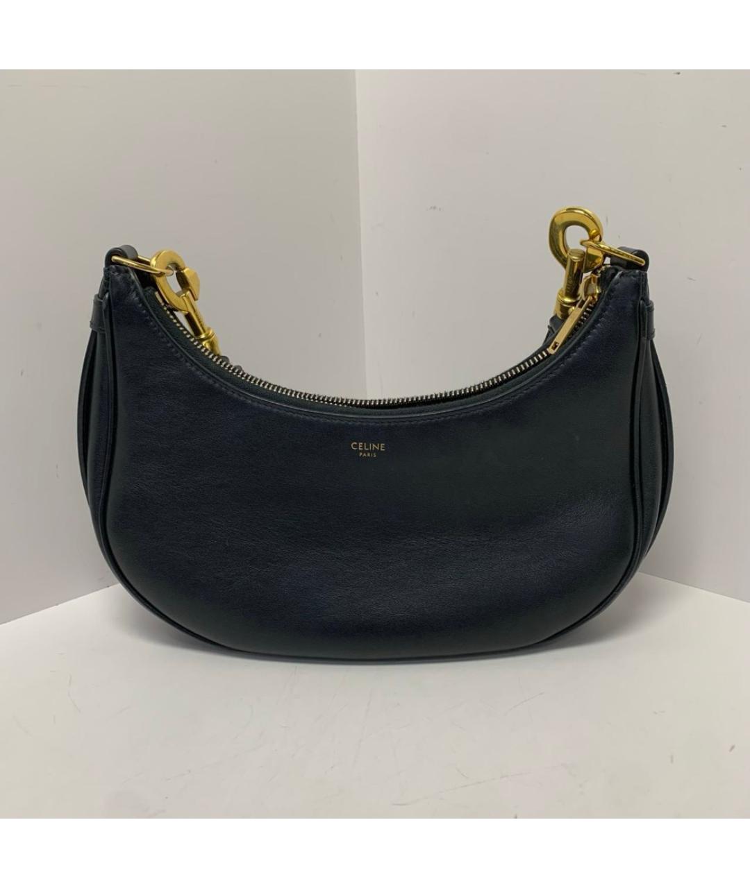 CELINE Черная кожаная сумка с короткими ручками, фото 8