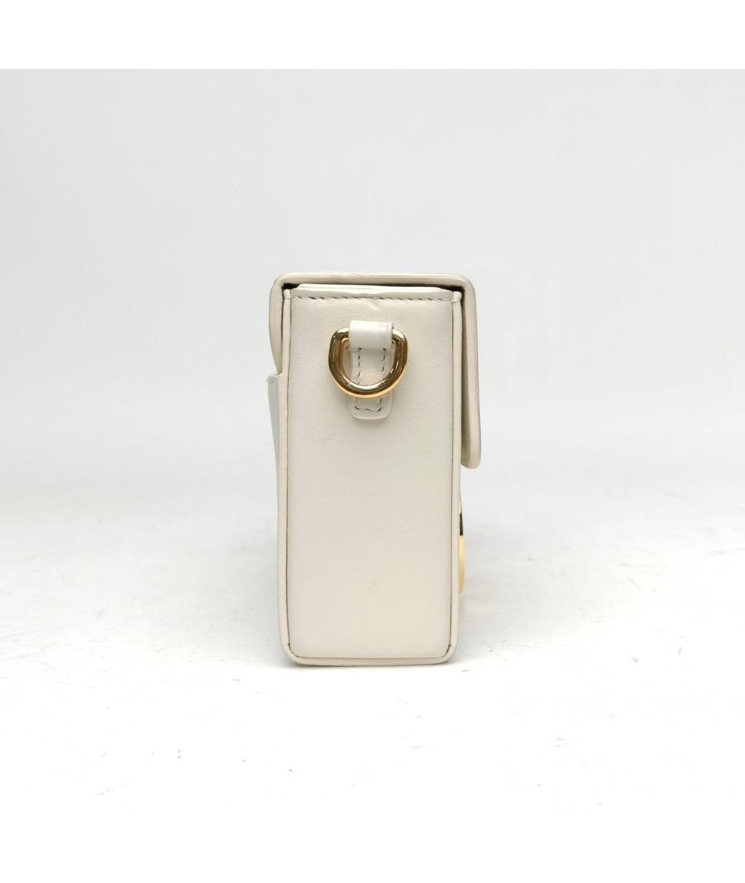 CHRISTIAN DIOR Белая кожаная сумка через плечо, фото 5