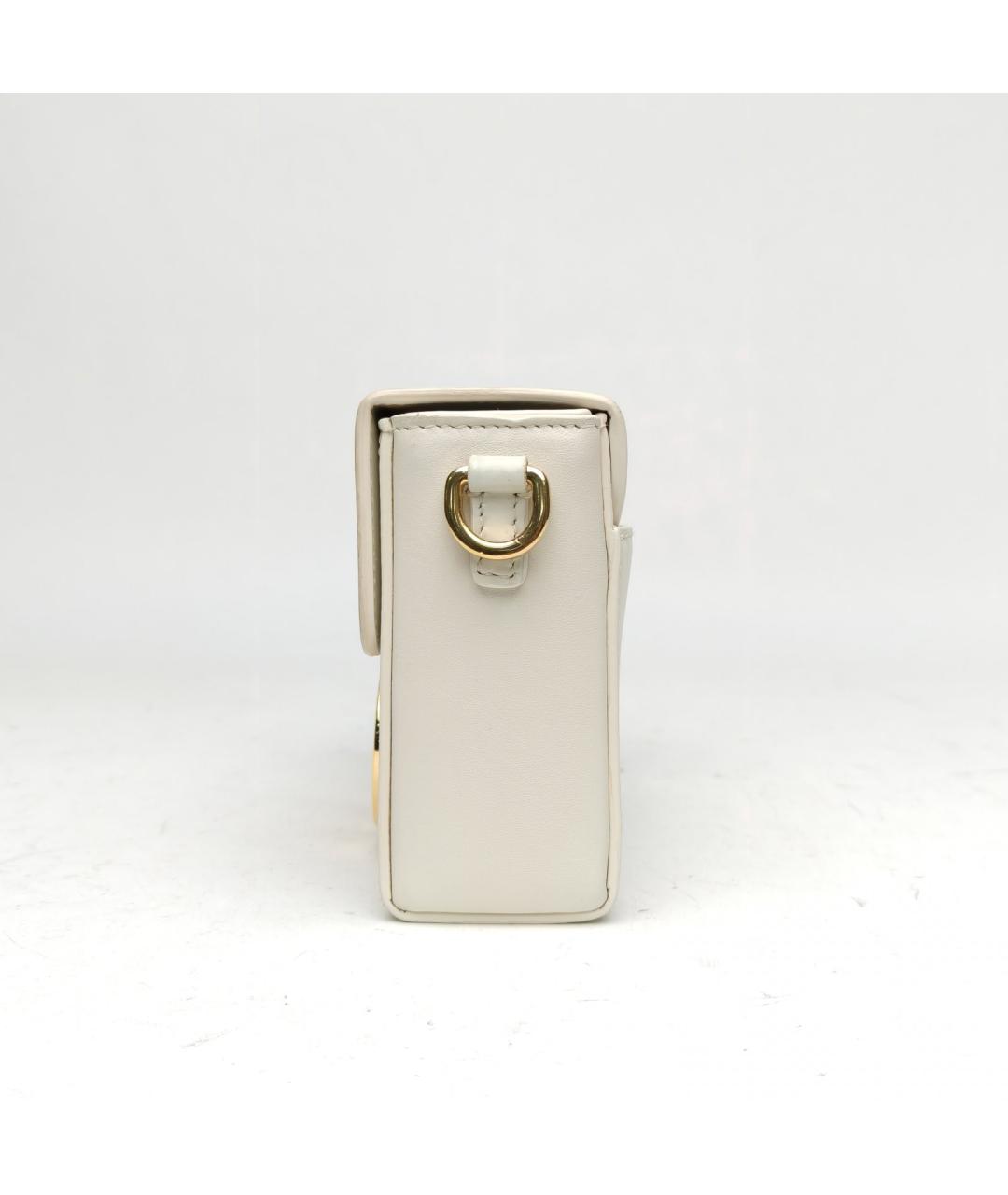 CHRISTIAN DIOR Белая кожаная сумка через плечо, фото 3