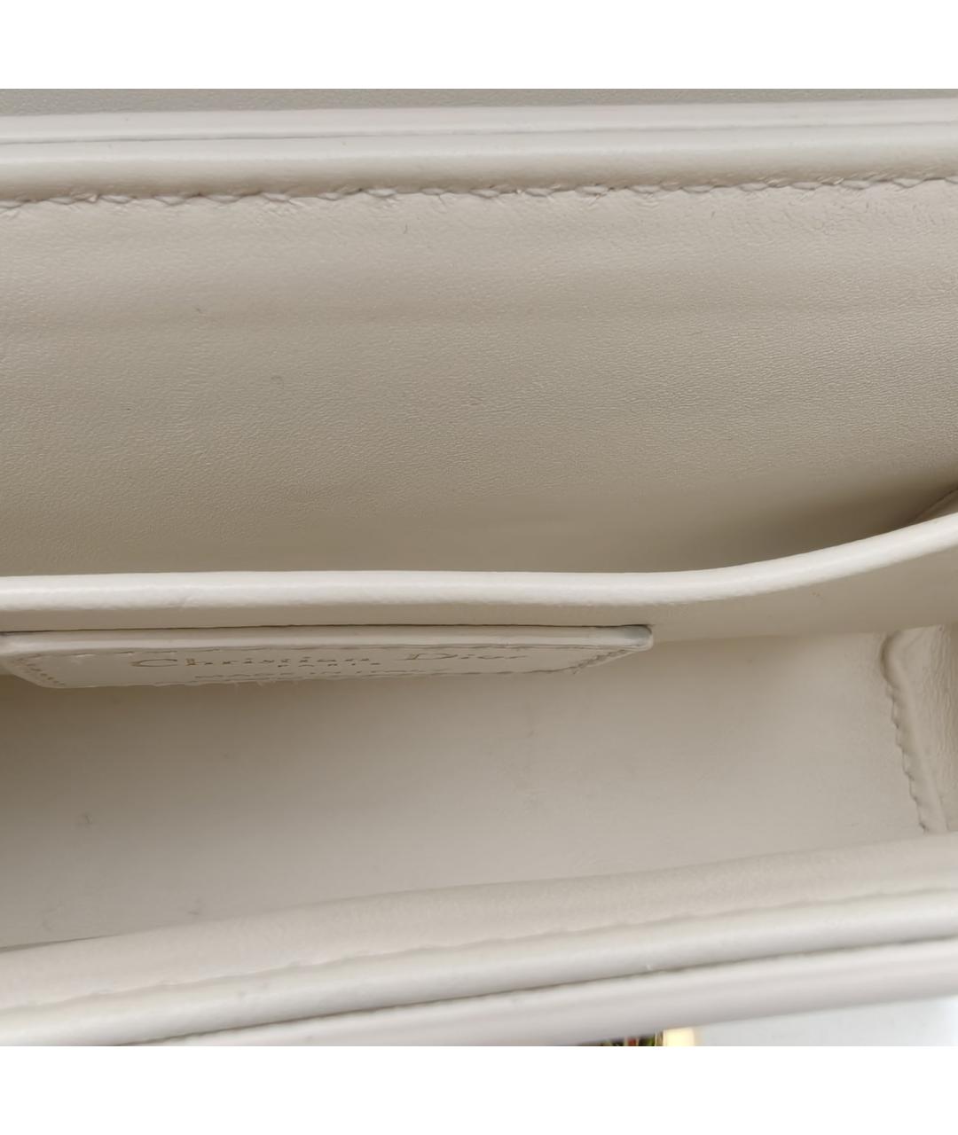 CHRISTIAN DIOR Белая кожаная сумка через плечо, фото 8