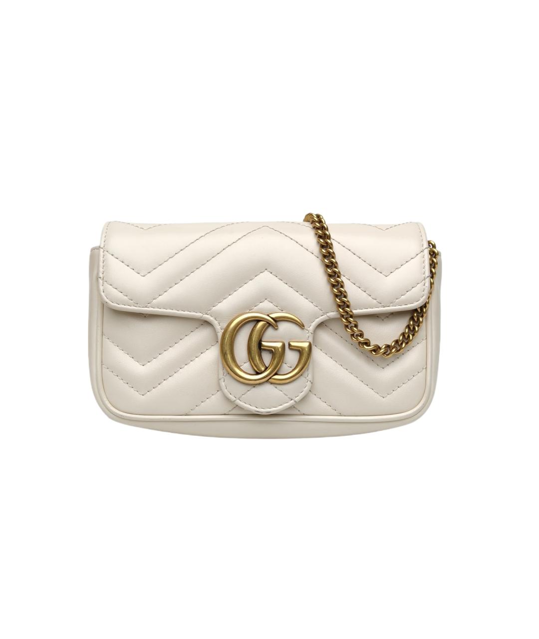 GUCCI Белая кожаная сумка через плечо, фото 10