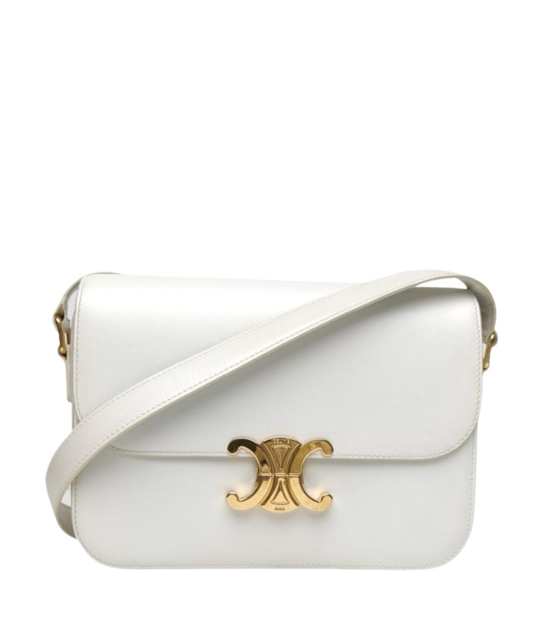CELINE Белая кожаная сумка через плечо, фото 1