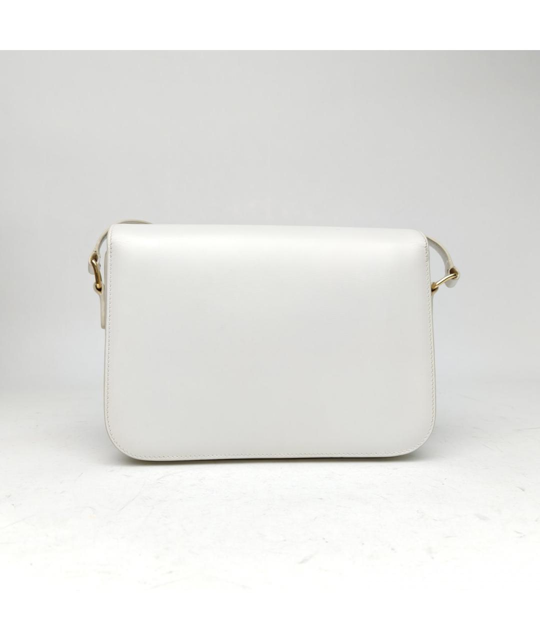 CELINE Белая кожаная сумка через плечо, фото 4