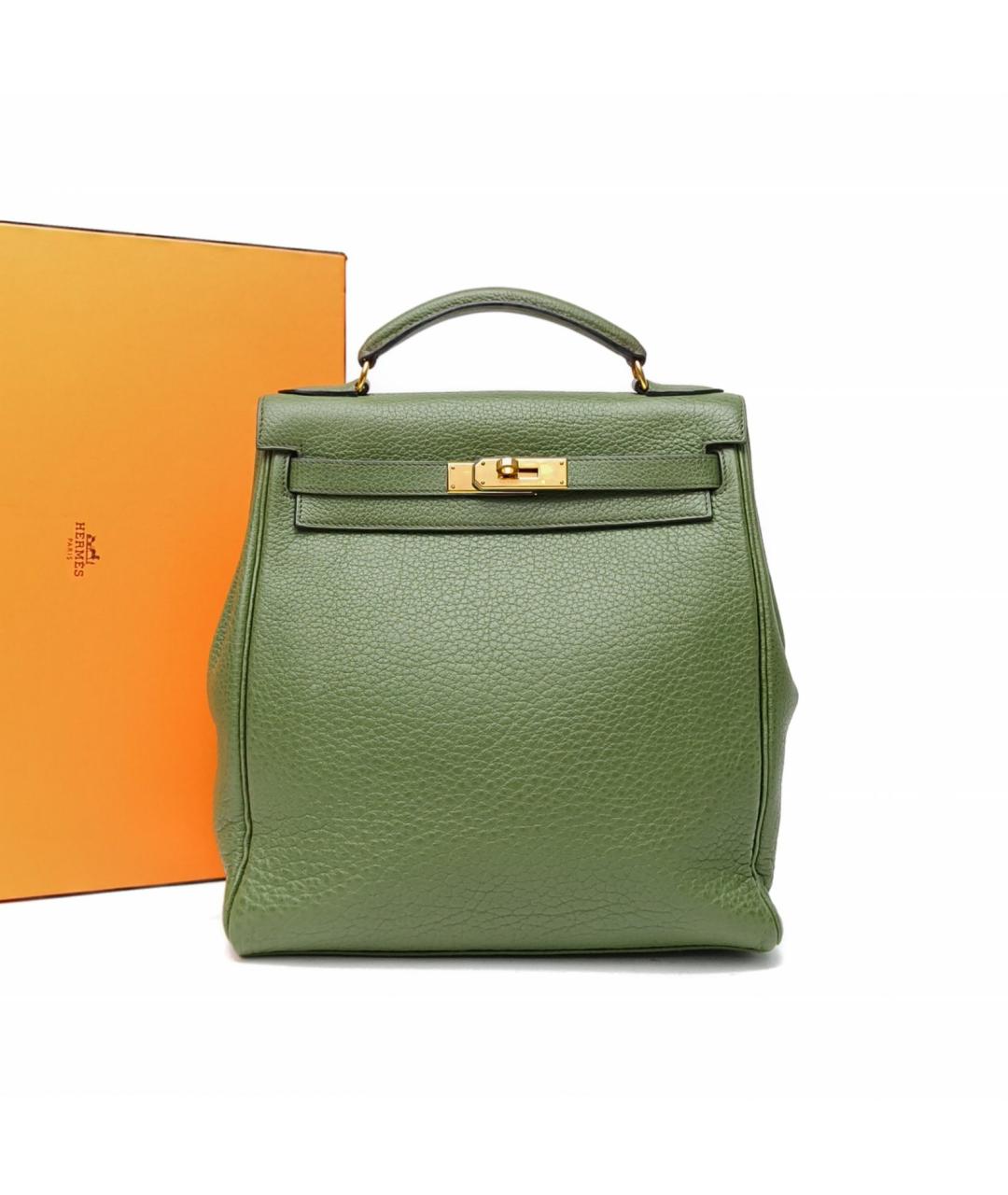 HERMES Зеленый рюкзак, фото 9