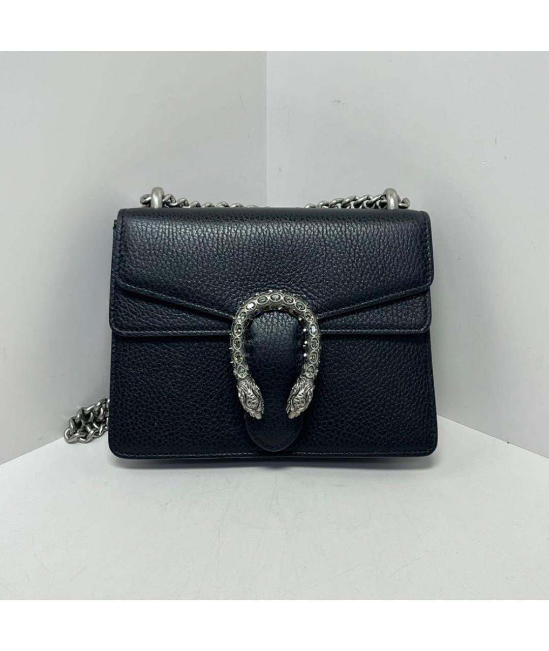 GUCCI Черная кожаная сумка через плечо, фото 9