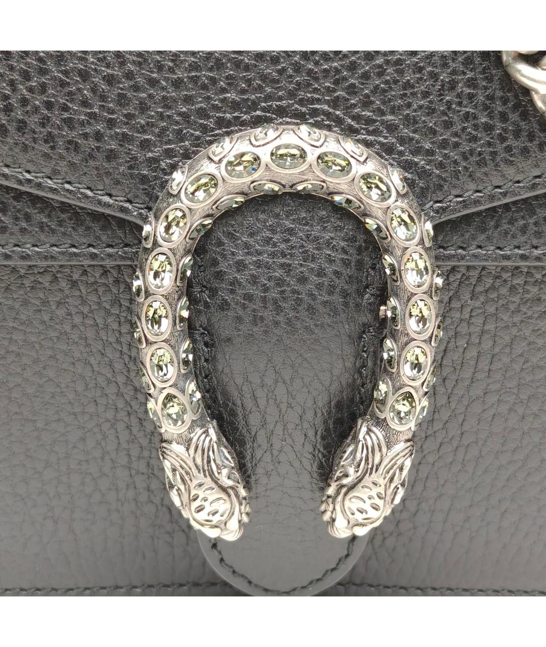 GUCCI Черная кожаная сумка через плечо, фото 7