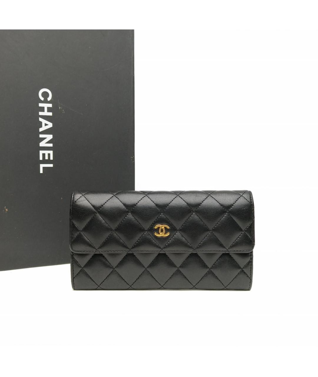 CHANEL Черный кожаный кошелек, фото 8