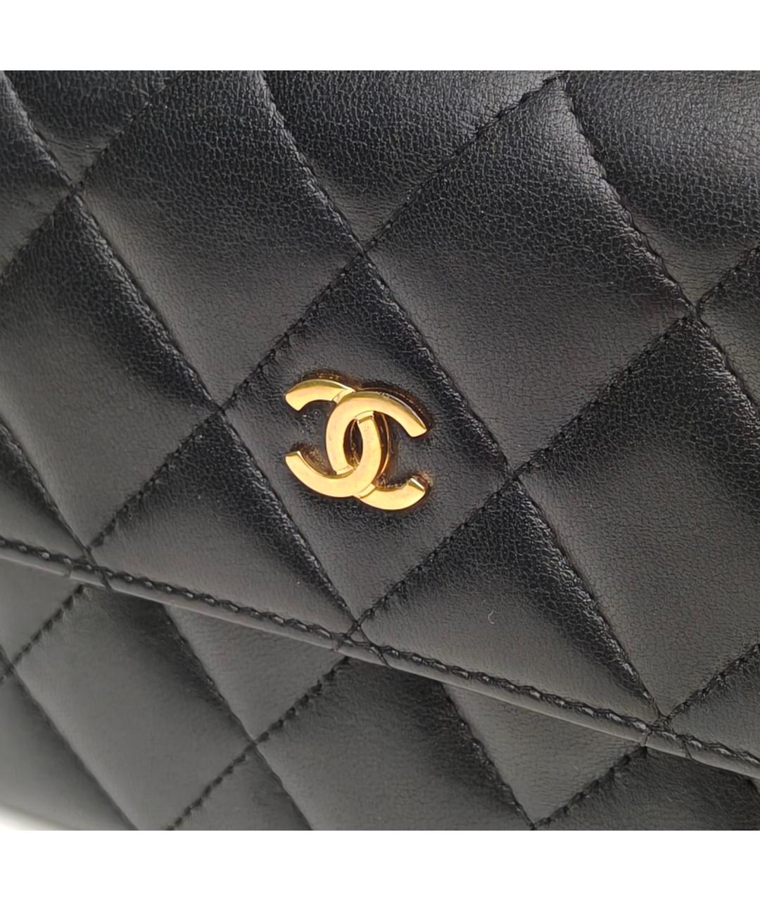 CHANEL Черный кожаный кошелек, фото 6