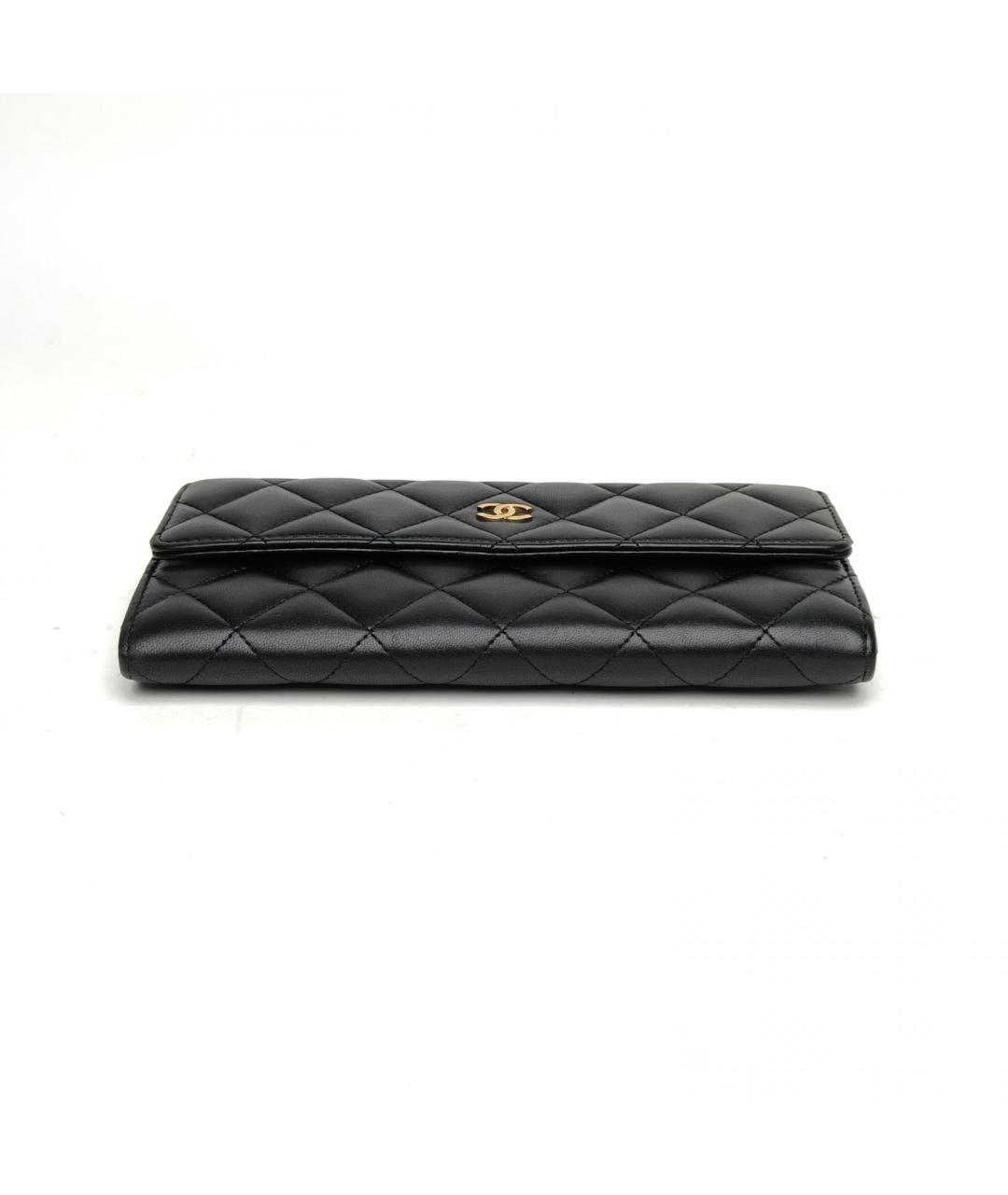 CHANEL Черный кожаный кошелек, фото 5