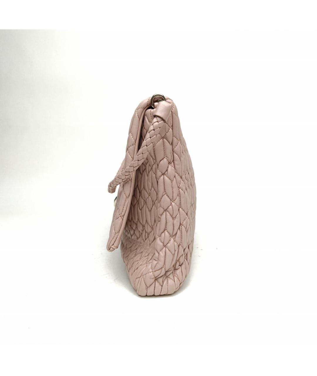 MIU MIU Розовая кожаная сумка с короткими ручками, фото 3