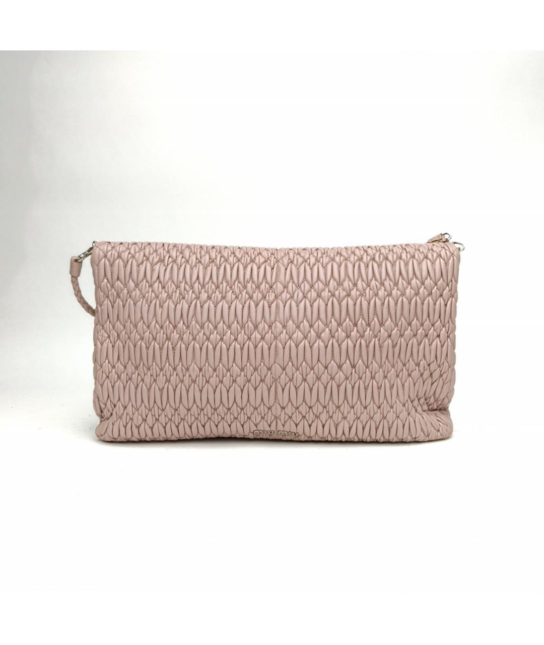 MIU MIU Розовая кожаная сумка с короткими ручками, фото 4