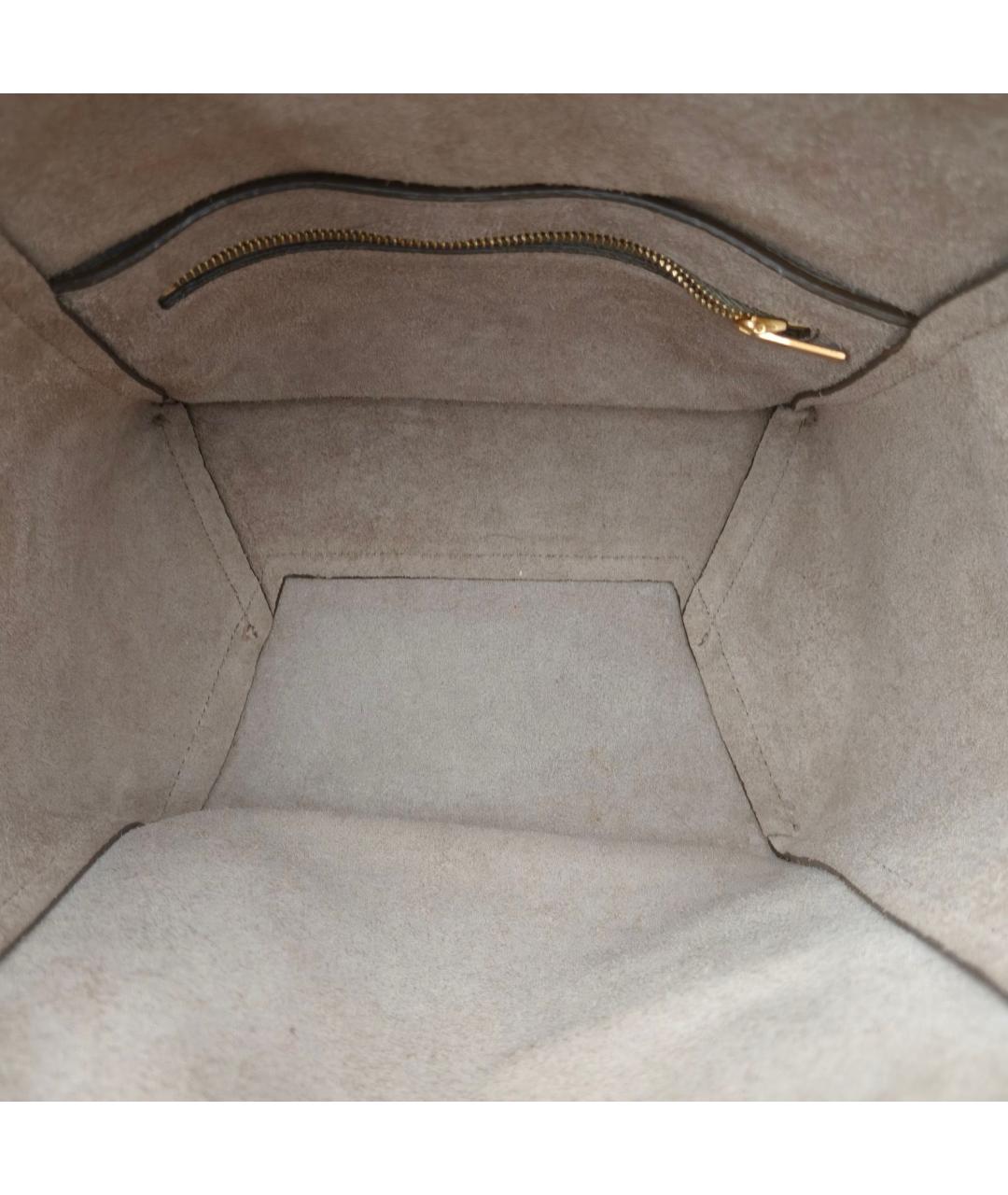 CELINE Серая кожаная сумка тоут, фото 7