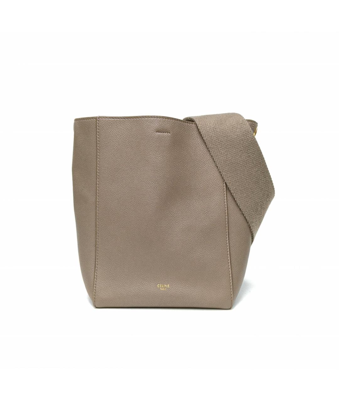 CELINE Серая кожаная сумка тоут, фото 2