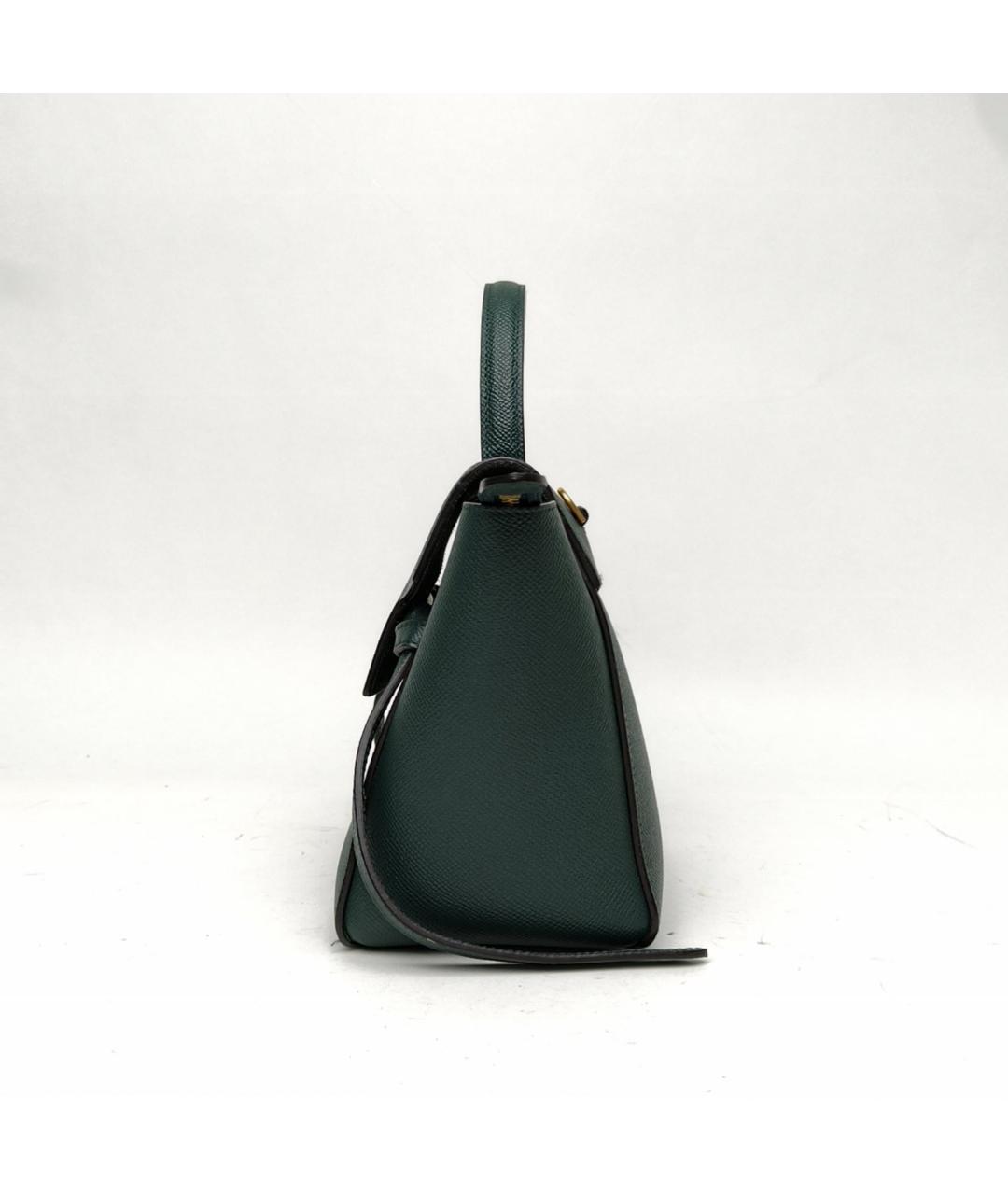 CELINE Зеленая кожаная сумка с короткими ручками, фото 3