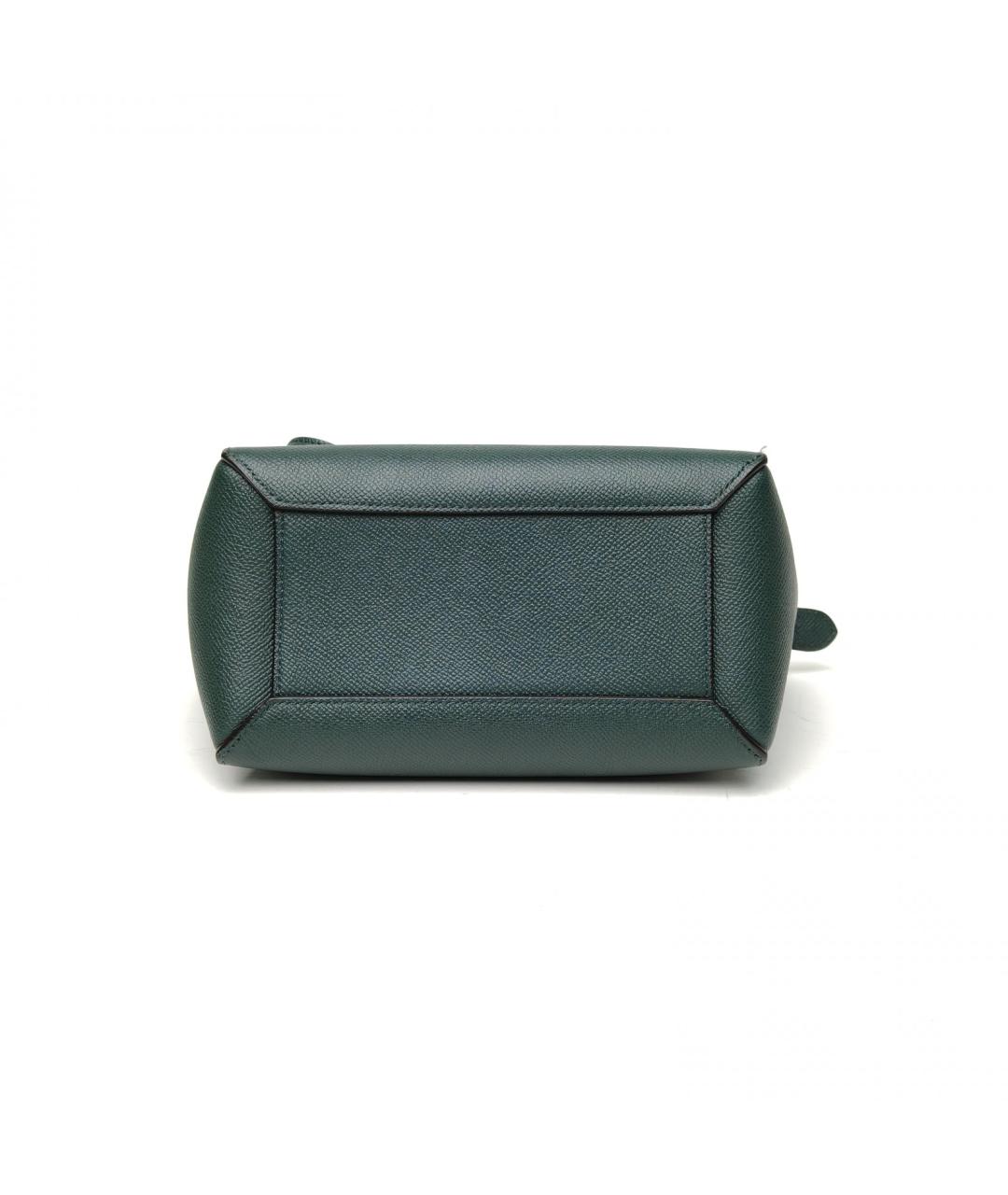 CELINE Зеленая кожаная сумка с короткими ручками, фото 6