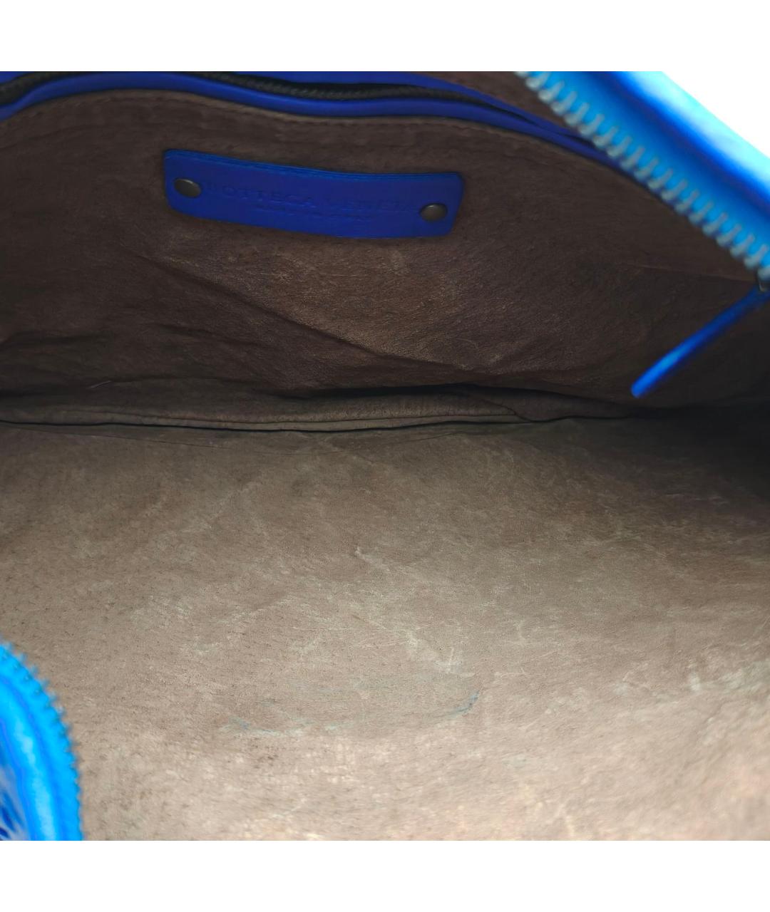 BOTTEGA VENETA Синяя кожаная сумка с короткими ручками, фото 7