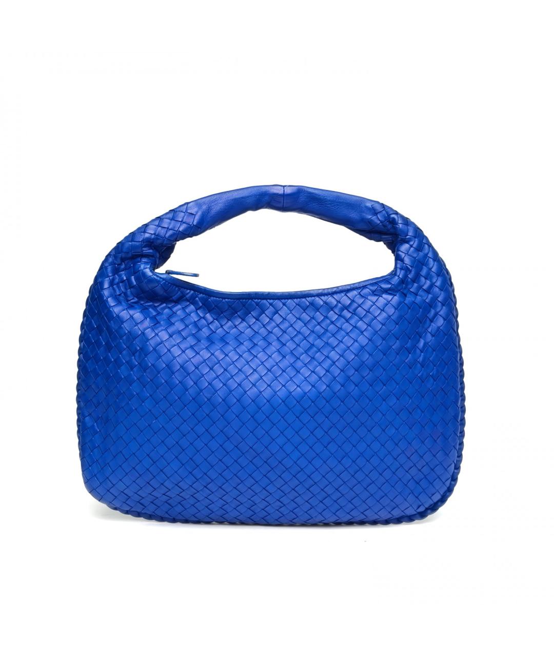 BOTTEGA VENETA Синяя кожаная сумка с короткими ручками, фото 4