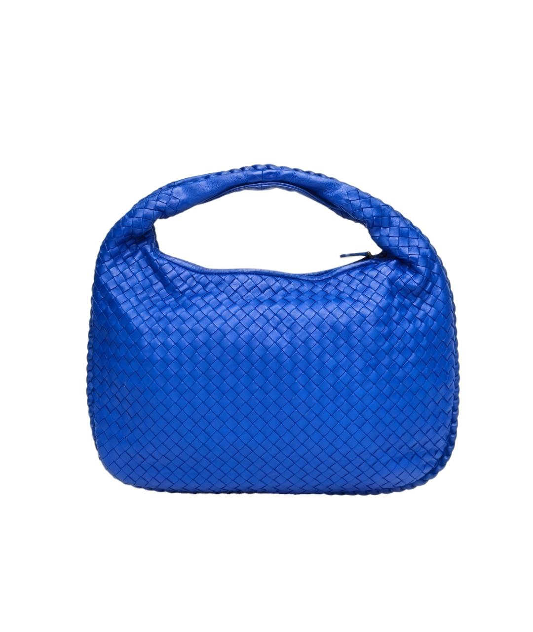 BOTTEGA VENETA Синяя кожаная сумка с короткими ручками, фото 10