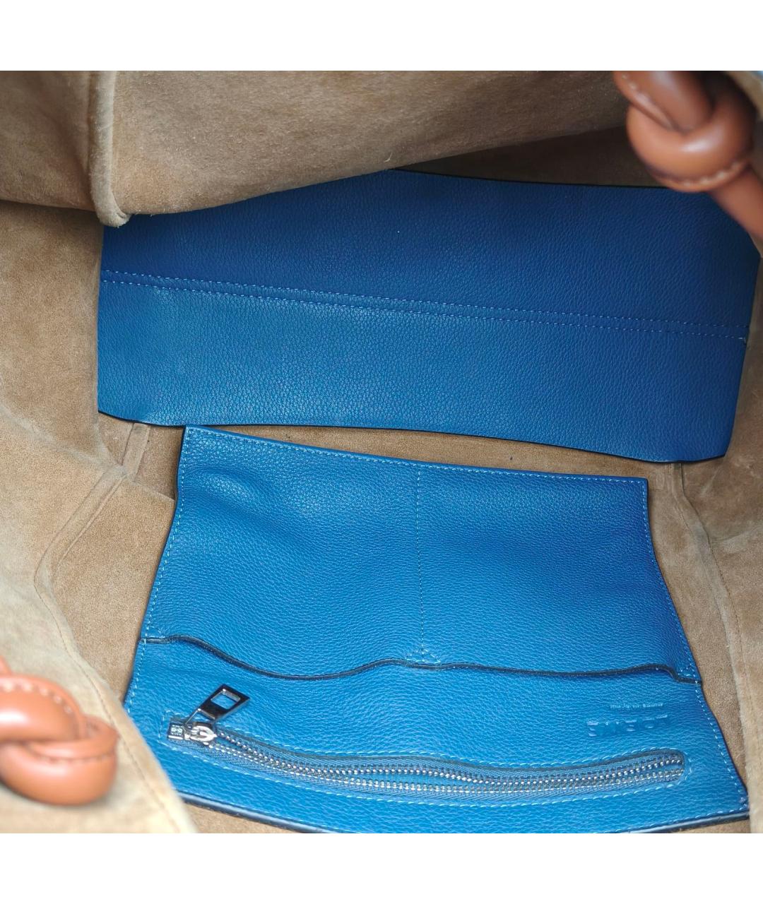 LOEWE Синяя кожаная сумка тоут, фото 7