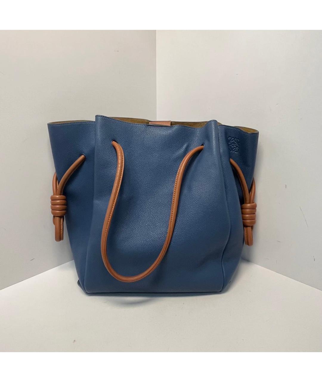 LOEWE Синяя кожаная сумка тоут, фото 8