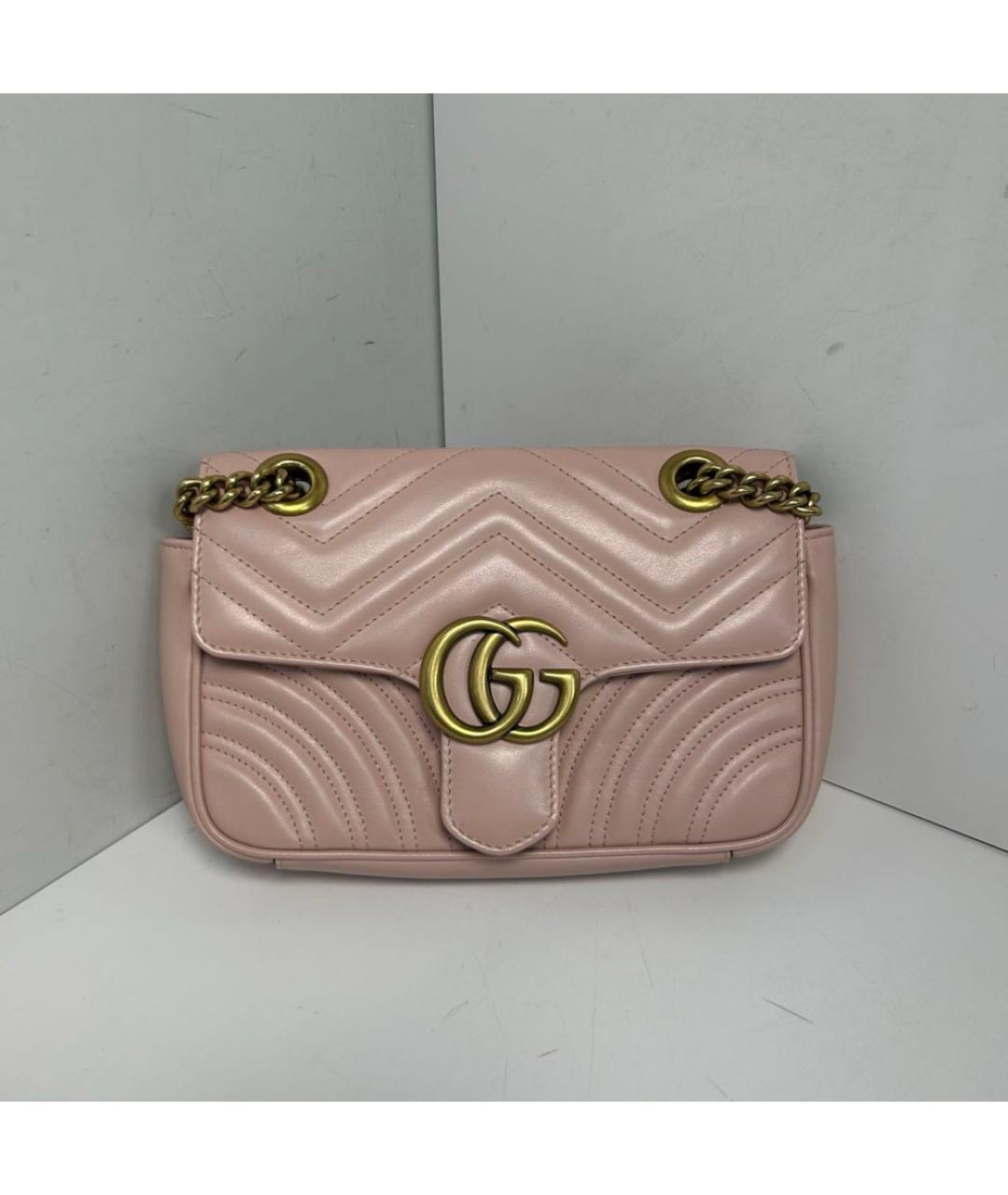 GUCCI Розовая кожаная сумка через плечо, фото 9