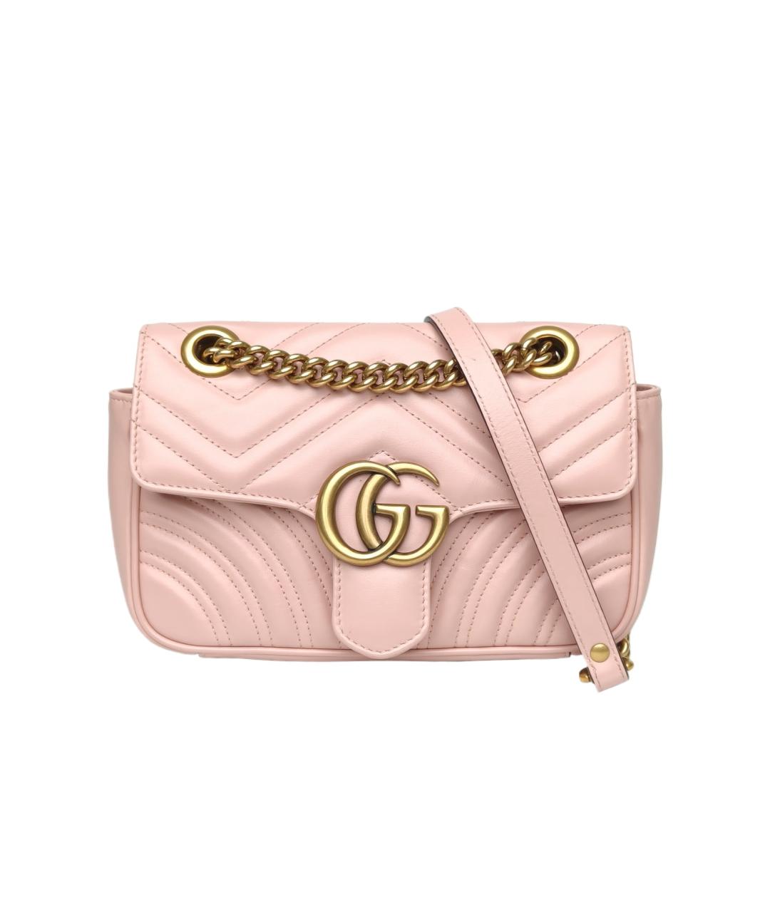 GUCCI Розовая кожаная сумка через плечо, фото 10