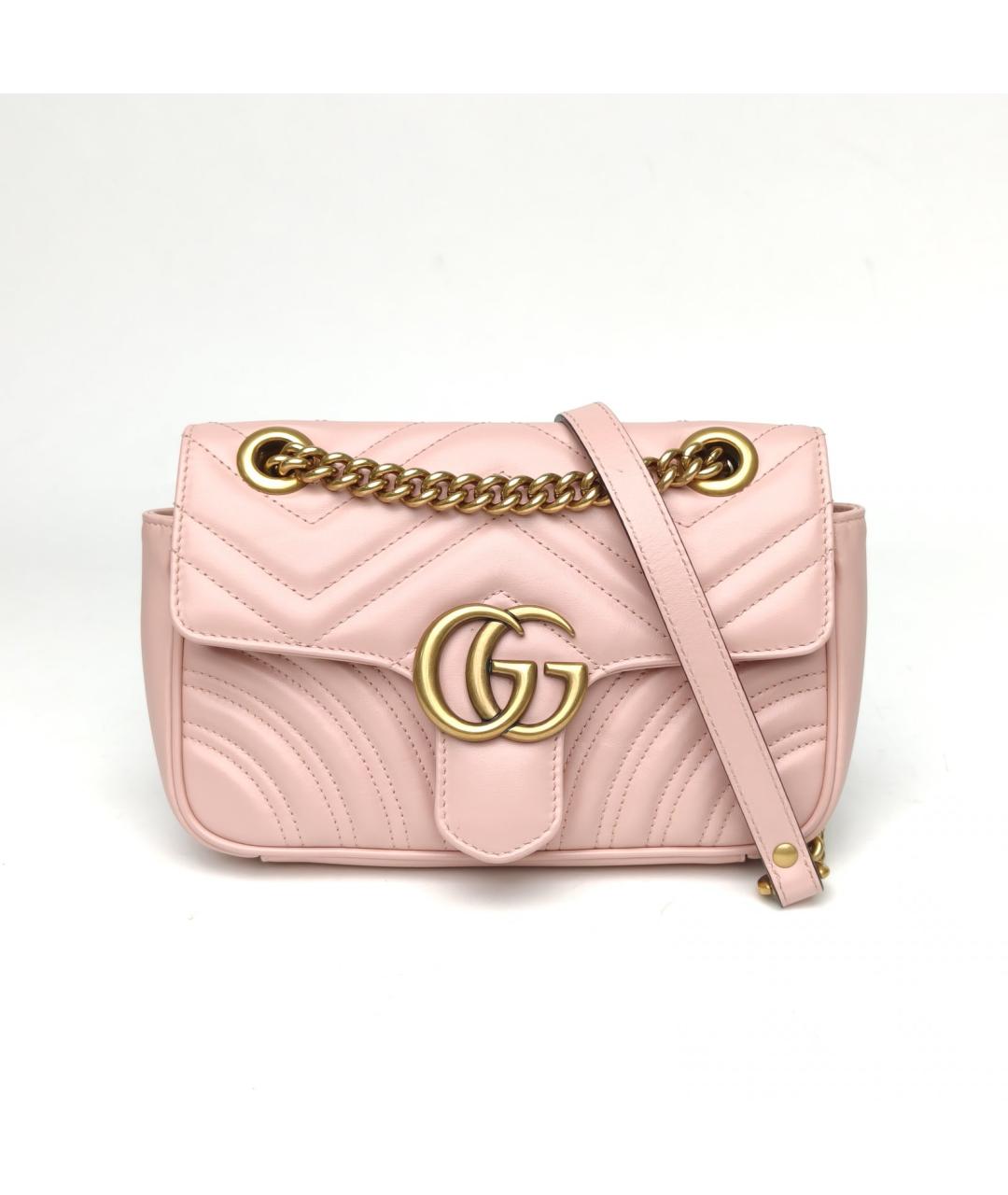 GUCCI Розовая кожаная сумка через плечо, фото 2