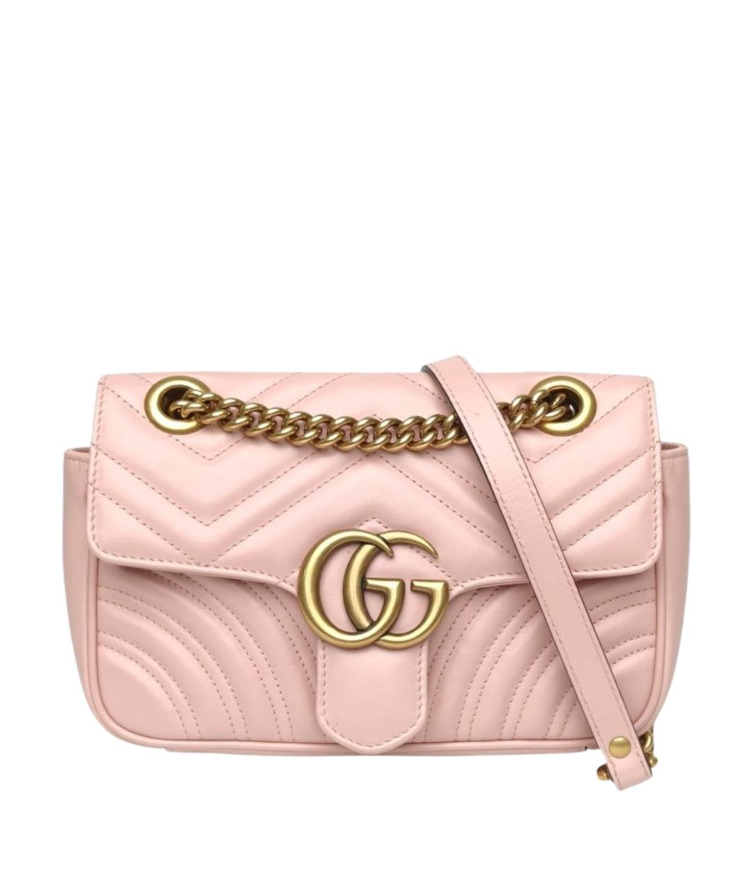 GUCCI Розовая кожаная сумка через плечо, фото 1