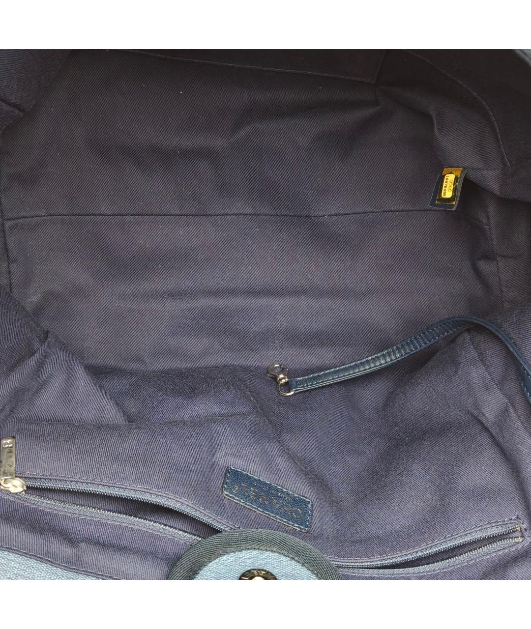 CHANEL Синяя сумка тоут, фото 7