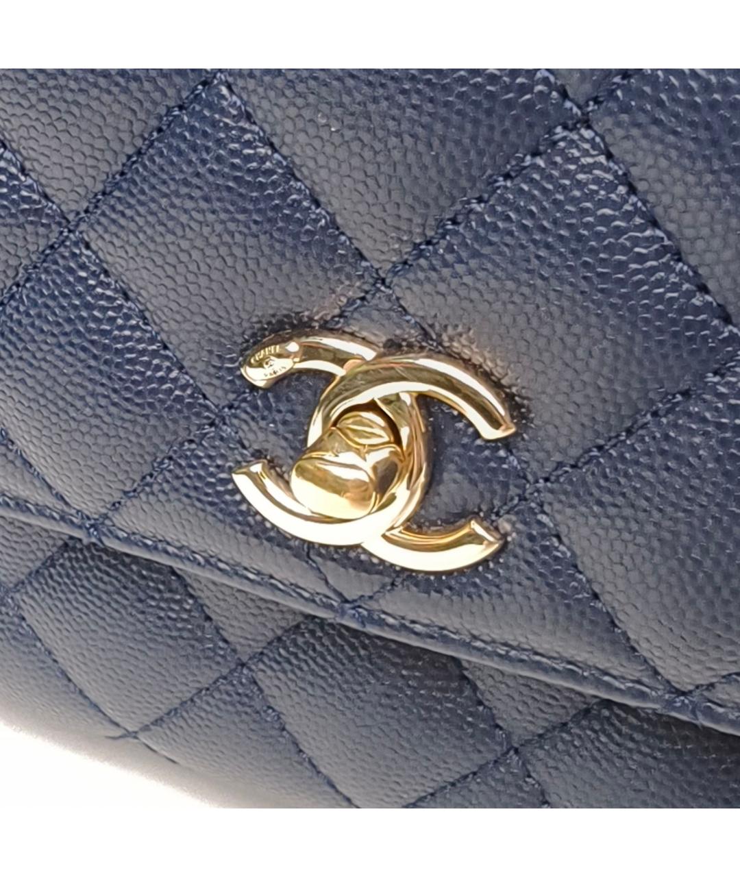 CHANEL Синяя сумка с короткими ручками, фото 8