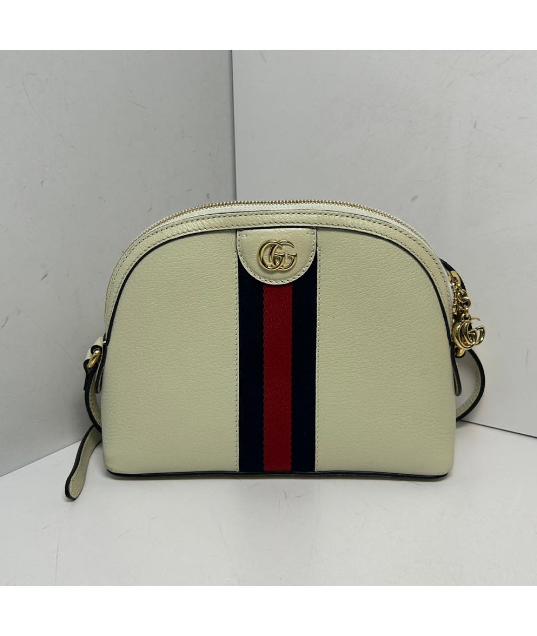 GUCCI Белая кожаная сумка через плечо, фото 9