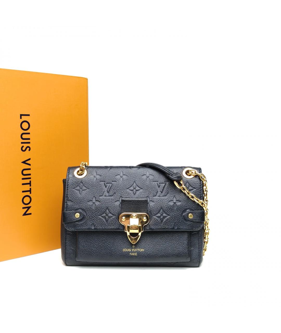 LOUIS VUITTON Черная кожаная сумка через плечо, фото 9