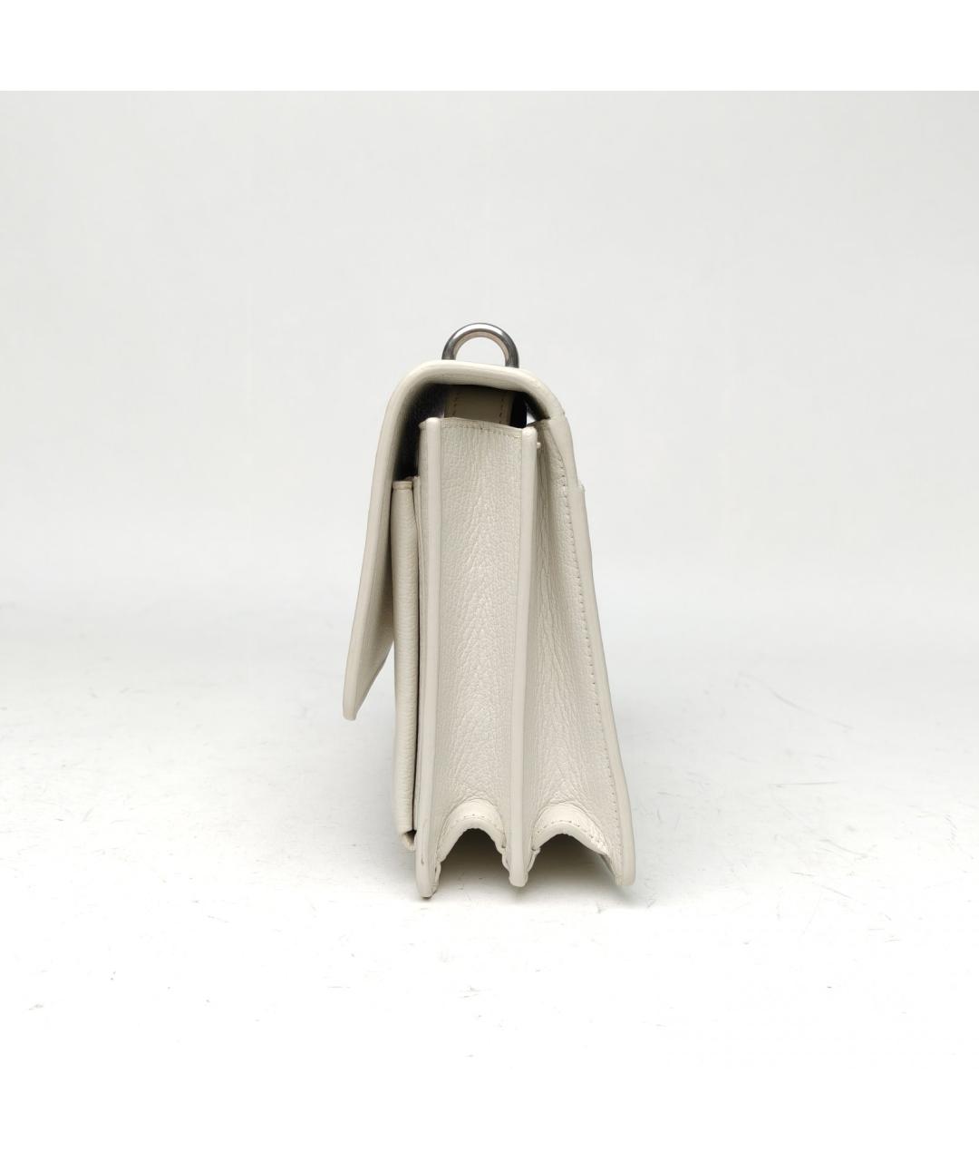 SAINT LAURENT Белая кожаная сумка через плечо, фото 2