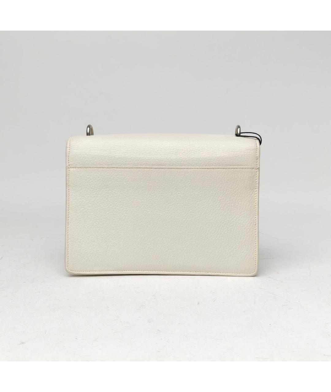 SAINT LAURENT Белая кожаная сумка через плечо, фото 3