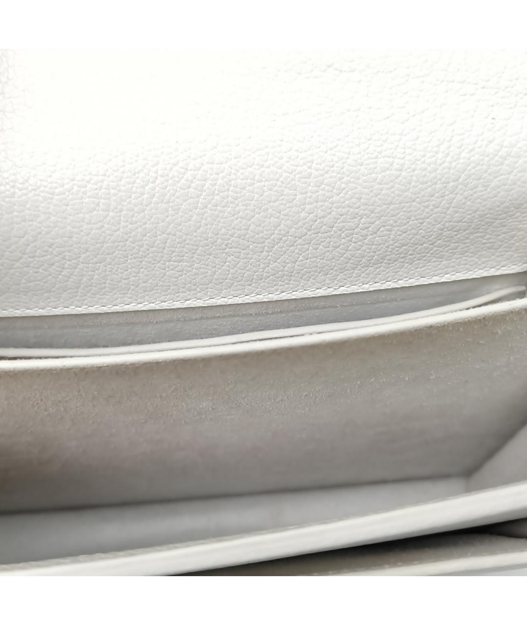 SAINT LAURENT Белая кожаная сумка через плечо, фото 6